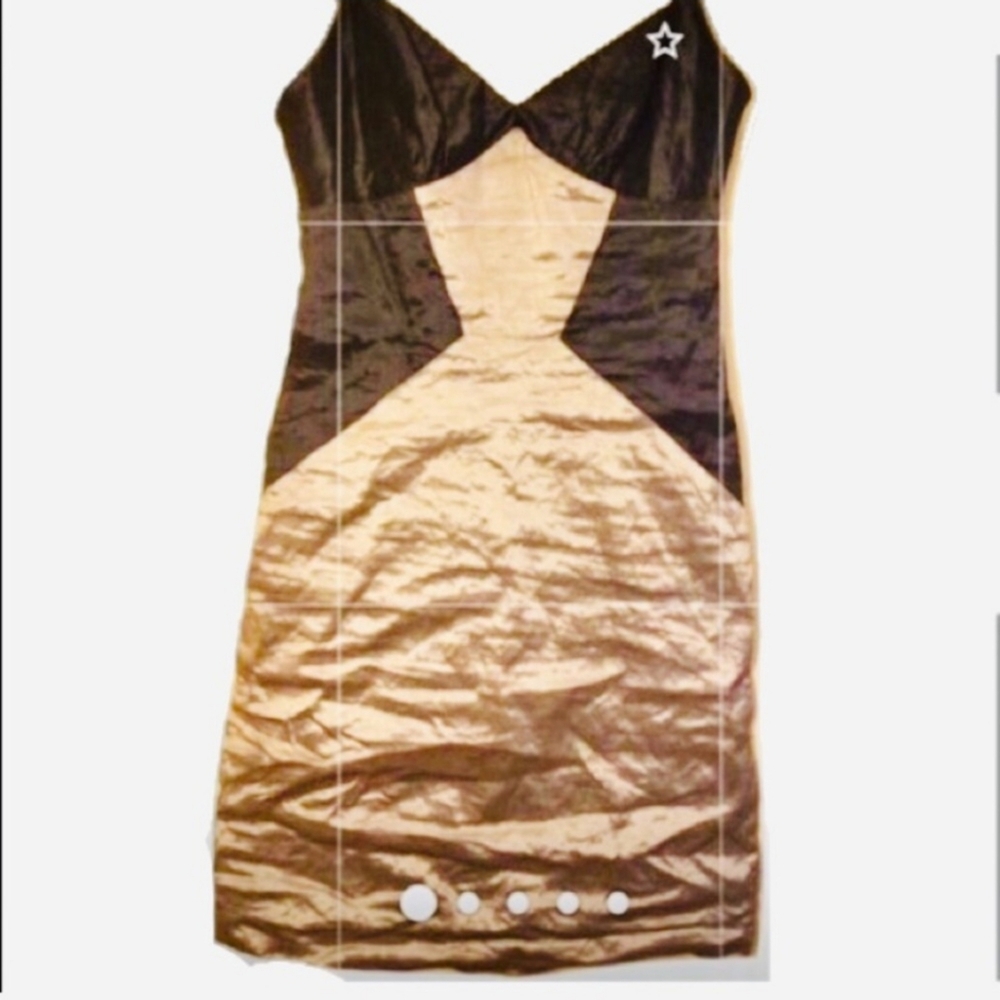 BCBGmaxazria Metallic crinkle Dress, Size M